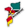 Squiddy Mozambique Map with Flag - Vinyl Sticker Decal for Phone, Laptop, Water Bottle - 3"