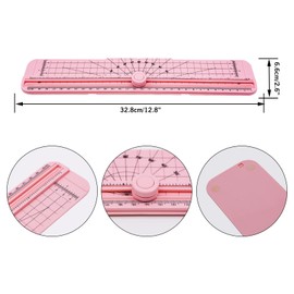 2PCS Paper Cutter Slider, 12 Inch Portable Paper Trimmer, Straight Cutting Guillotine, Cardboard Cutter for Paper Photo Vinyl Label Coupon Craft Paper(Pink)