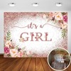 Avezano Rose Gold Baby Shower Backdrop for Girls Party Blush