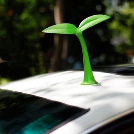 Universal Lovely Creative Green Grass Bean Sprout Car Exterior Helmet Sticker Decal Ornaments，Car Roof Decoration 3D Bumper Hood Stickers,