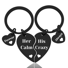 Couple Keychain for Boyfriend and Girlfriend Couple Gift for Him and Her Anniversary Keychain for Husband Wife His and Her Gift for Women Men Wedding Valentines Day Birthday Gifts form Wife Girlfriend