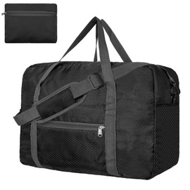 for Easyjet Airlines Cabin Bag 45x36x20 Underseat Travel Duffel Bag Foldable Carry On Luggage Holdall Overnight Weekend Bag for Women and Men (30L, Black)