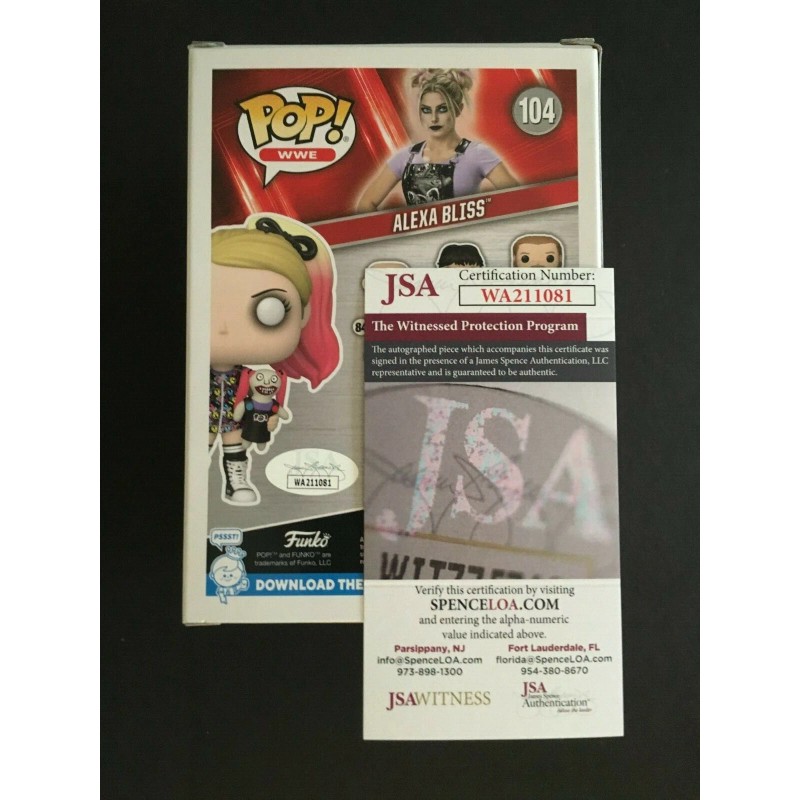 Funko ALEXA BLISS & "LILLY" AUTOGRAPHED #104 FUNKO POP J.S.A.