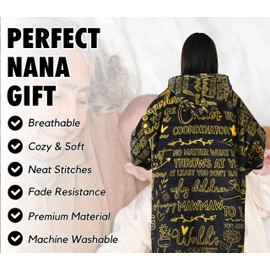 Mawmaw Gifts Wearable Fleece Blanket Hoodie, Super Soft Warm Cozy with Giant Pocket, Gifts for Mawmaw on Birthday, Christmas from Granddaughter, Grandson - One Size Fits Most - Full Sunflower