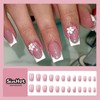 SINHOT Short Press on Nails Square - White French Tip