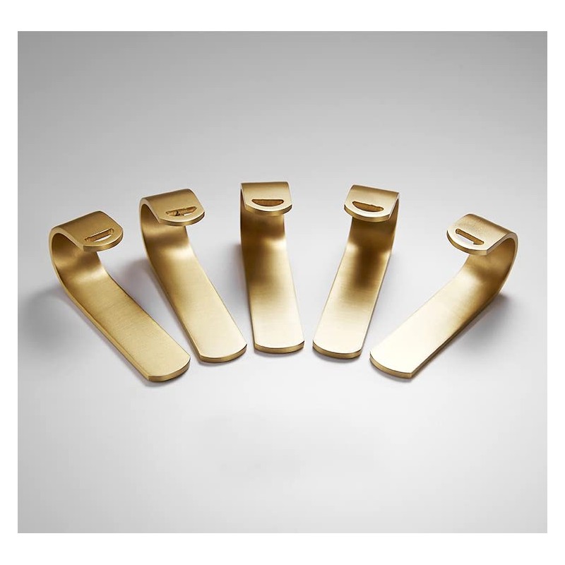 YANROO Gold Brass Hooks, J-Shaped Towel Robe Hook on Wall