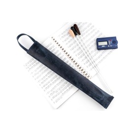 Premium Crazy Horse Leather Conductor's Baton Case – Durable & Stylish. Condusctor's baton holder. Baton protection. Accessories for conductors. Baton pouch with handle (Dark Blue)