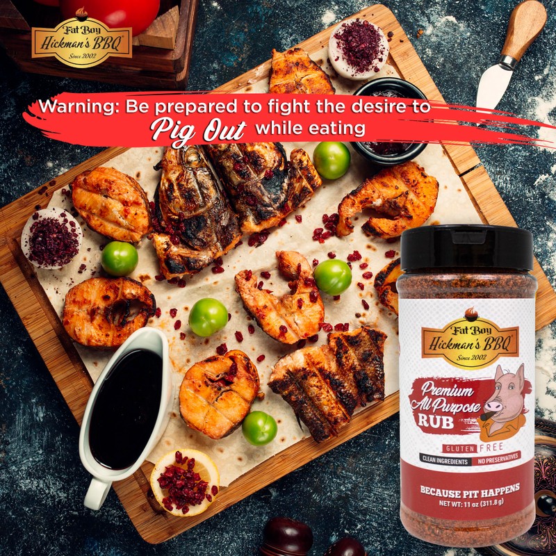 Fat Boy Hickman's BBQ Premium All Purpose Rub, 11 Ounce
