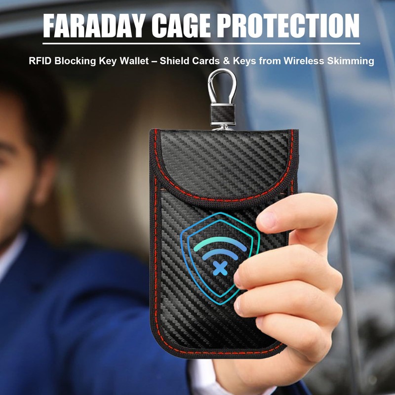 Upgraded Faraday Pouch for Car Keys (2 Pack) with Large