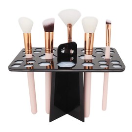 VIFER Makeup Brush Holder, Cosmetic Brush Stand 26 Holes Brush Organiser Makeup Stand Brush Dryer (Black)