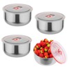 Wensdr 4 Packs Stainless Steel Food Containers with Lids 6.5x6.5x3.15