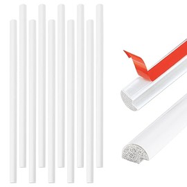 Tilingview 10-Pcs Peel and Stick Tile Edge Trim, 12 Inches Self-Adhesive Tile Edging Decorative Pencil Tile, PVC Molding Tile Trim for Backsplash (White)