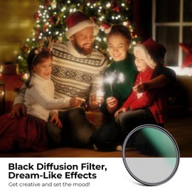 K&F Concept 55mm Black Diffusion 1/4 Filter Mist Cinematic Effect Filter with 18 Multi-Layer Coatings for Video/Vlog/Portrait Photography (K-Series)