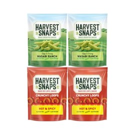 Variety Pack Snaps Veggie Chips, Wasabi Ranch & Hot and Spicy, 4-Pack, Plant-Based Protein Snack, Gluten-Free, Crunchy and Flavorful, Perfect for On-the-Go Snacking or Sharing