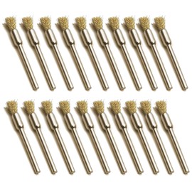 20PCS Brass Wire Brushes,Small Cleaning End Brushes Pen 1/8″ x 1/5″(3X5mm) Removes Burrs, Dust, and Oxide Layer, Metal Rust Removal, Cleaning, and Polishing Rotary Tools