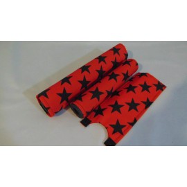BIKINGTHINGS CLASSIC BIKES BMX PAD SET STEM HANDLEBAR TOP TUBE BIKE PADS TRICK STAR RED BLACK