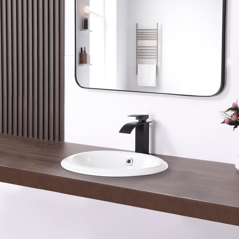 Bathroom Vessel Sink 16'' x 12'' Semi Recessed Bathroom Sink