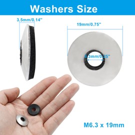 Biaungdo 60 Pcs 1/4'' x 3/4" Neoprene Washers, Stainless Steel Neoprene EPDM Bonded Sealing Washers Rubber Washers Gasket Assortment Kit for Screws(M6.3 x 19mm)