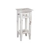 HomeStock Zen Zone Narrow Side End Table, Heavy Distressed White