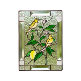 Cardinal Stained Window Panel Glass Window Hanging For Wall Decoration