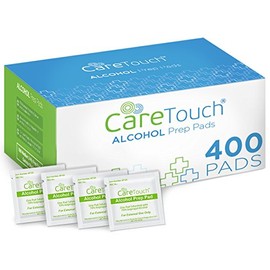 Care Touch Almohadillas de preparación estériles con alcohol, tamaño mediano, 2-ply – 400 Toallitas con alcohol