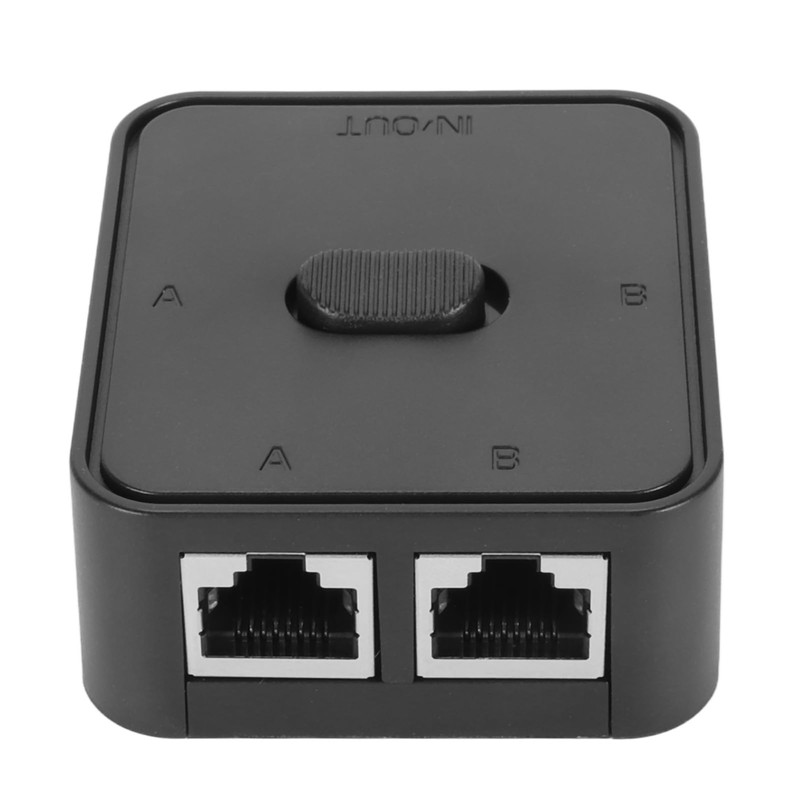 2-Port Gigabit Network Switch Splitter, 1000Mbps 2 in 1 Out