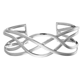 Silverly 925 Sterling Silver Bangle Celtic Knot Design- Celtic Jewellery - Ladies Wide Braided Cuff Bracelet - 925 Silver Friendship Bracelets for Women - Infinity Knot Bridesmaid Gift