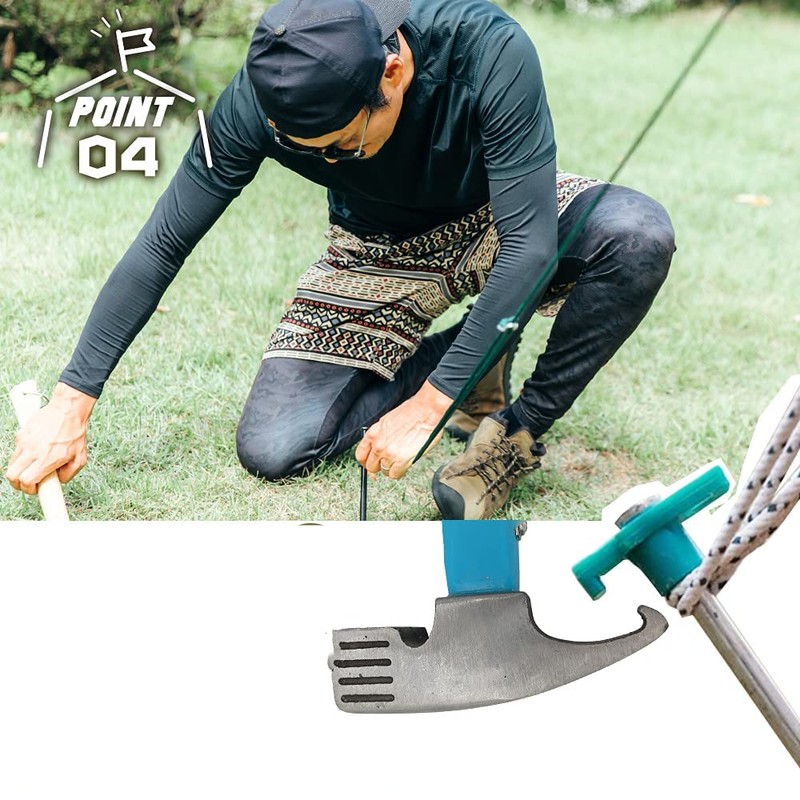 Eidoct Camping Hammer Tent Peg Puller, Outdoor Multifunction High Carbon