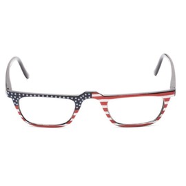 The All American Reader Reading Glasses, Rectangle Style Fully Magnified Eyeglasses for Men and Women + 1.50 Stars on One Side