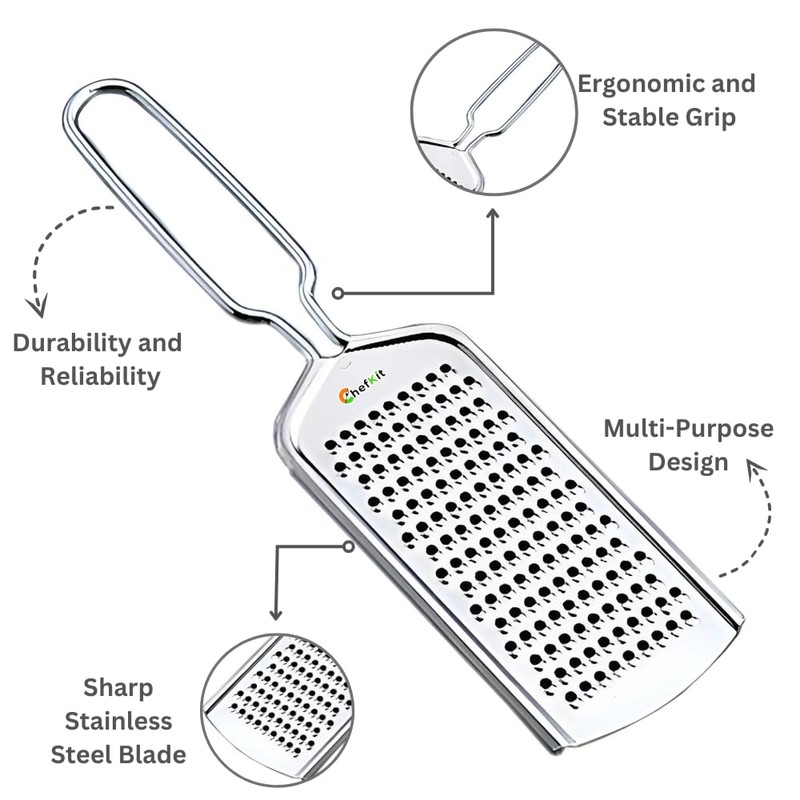 CHEFKIT Stainless Steel Ginger & Cheese Grater | Sharp Blades