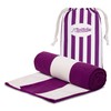 riptide XXL Beach Towel Microfibre Bath Towel Set, Purple/White Stripes