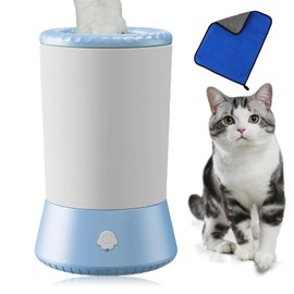 BORDEAG Pfotenreiniger für Hunde, Automatische Hundepfoten Reiniger mit 1 Handtuch, Tragbare Hunde Pfotenreiniger für Haustier Massage Pflege Schmutzige Klauen, Perfekte Reinigung