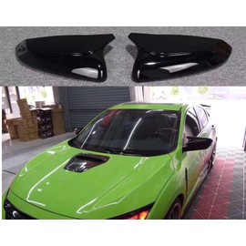 TanReborn M style Gloss Black Side Mirror Cover Caps Replacement Fit for Honda 10th gen Civic 2016~2021,1 Pair Sport Rear View Mirror Housings