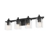 Globe Electric 52089 Dakota 4-Light Vanity Light, Matte Black, Seeded