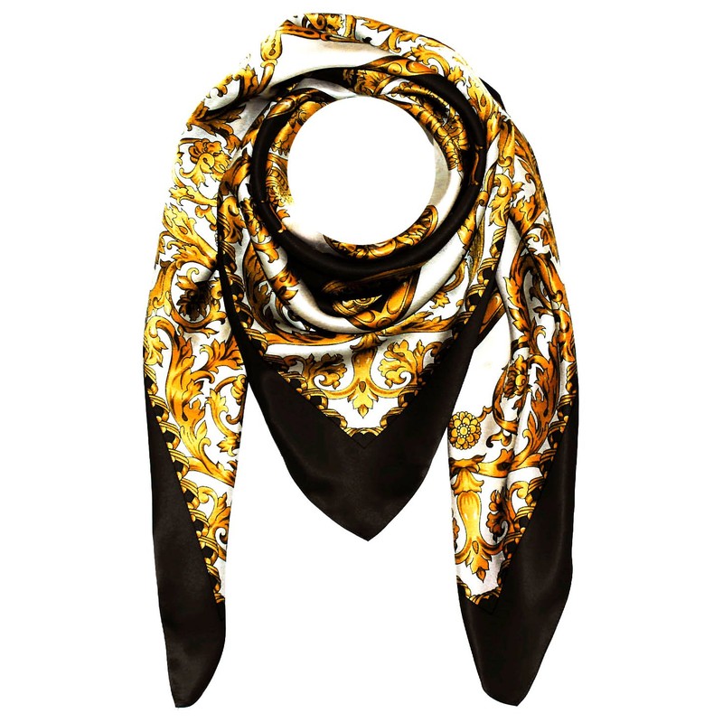 Lorenzo Cana Women’s Silk Scarf, 100% Silk, Baroque with Paisley