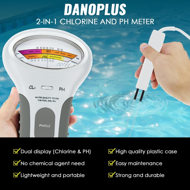 Portable Water Quality Analysis Chlorine & PH Meter Swimming Pool