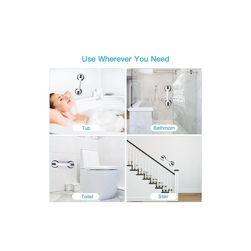 12 inch Suction Bathroom Grab Rails, Happybase 2pcs Hand Rail