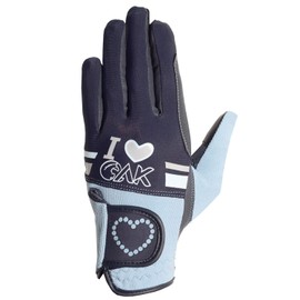 AK Love Horse Riding Gloves Ladies, Men & Kids Equestrian Gloves For All Season (Navy/Sky, XS)