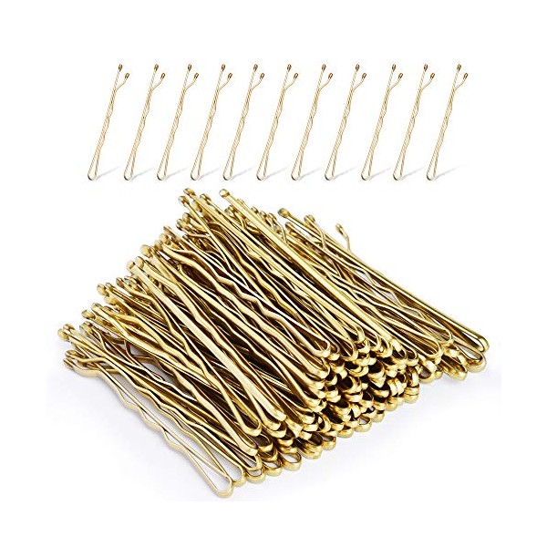 Blonde Bobby Pins, MORGLES 120 Pcs Hair Pins Hair Grips Blonde for Women with Box(5 cm/2Inches)