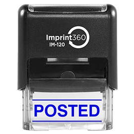 Imprint 360 Posted with Upper and Lower Bars, Heavy Duty Commercial Self-Inking Rubber Stamp
