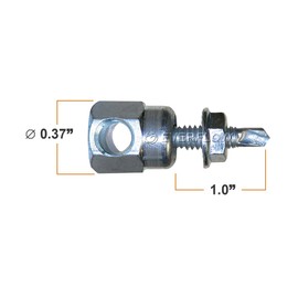 Sammys 8055957-25 Horizontal Rod Anchor Super Screw with 3/8 in. Threaded Rod Fitting, 1/4-20 x 1'' Screw, for Steel (Pkg.=25)