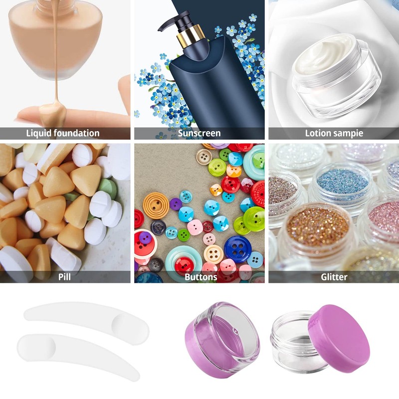 12 pcs 5 Gram/5ml Jars with 1 Mini Spatulas, Sample
