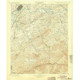 YellowMaps Knoxville TN topo map, 1:125000 Scale, 30 X 30 Minute, Historical, 1901, Updated 1904, 20 x 16.8 in - Polypropylene