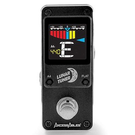 AxcessAbles LUNAR TUNER Mini-Stomp Chromatic Digital Tuner Bundle for Guitar/Bass or ANY String Instrument - Includes Power Supply and Cable