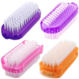 Nail Brush Two Sided Hand Fingernail Scrub Brushes Soft Stiff Bristles Scrubber Nails Toes Cleaning Brush for Men Women Kids 4 PCS