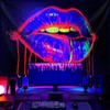 TUGCAY Lips Black Light Tapestry, Blacklight Tapestry UV Reactive Lip