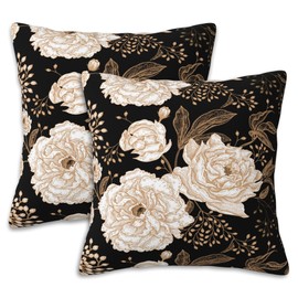 Naqiuli Throw Pillow Covers Vintage Flowers Pillow Covers 20x20 Inch Set of 2 Throw Pillows Decorative Pillow Cases Cushion Covers for Bedroom Livingroom Sofa Farm House