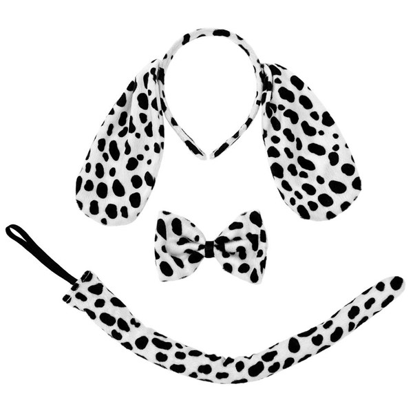 SeasonsTrading Dalmatian Ears Headband Tail & Bow Tie Costume Set Party Kit