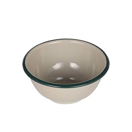 Dulton K19-0100 ENAMELED BOWL BEIGE/GREEN Camping Tableware
