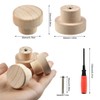 Wooden Drawer Knobs Cabinet Round Flat 12PCS Wooden Drawer Handles